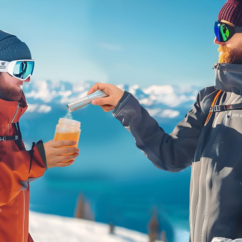 Close-up of GlowRoot Lemonade electrolyte powder stickpack
