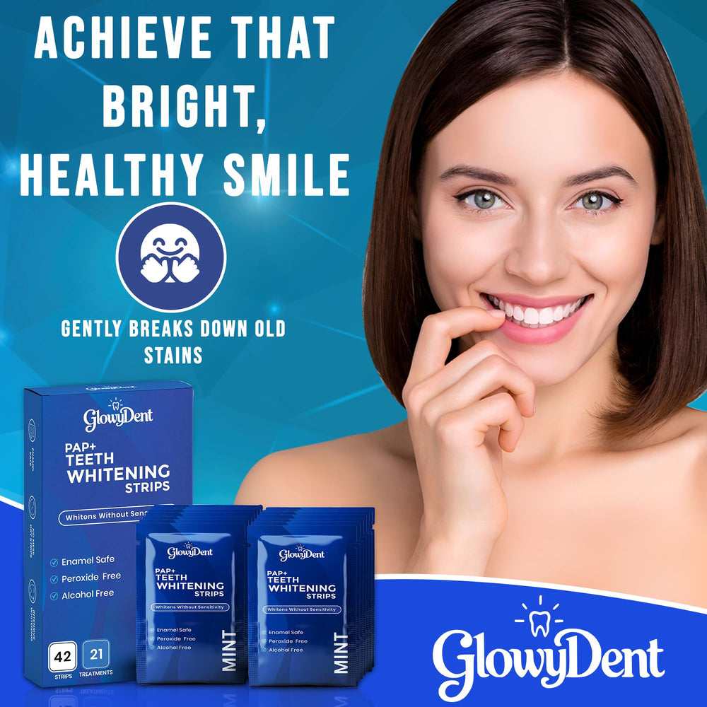Full 21-day GlowyDent whitening kit with 42 strips