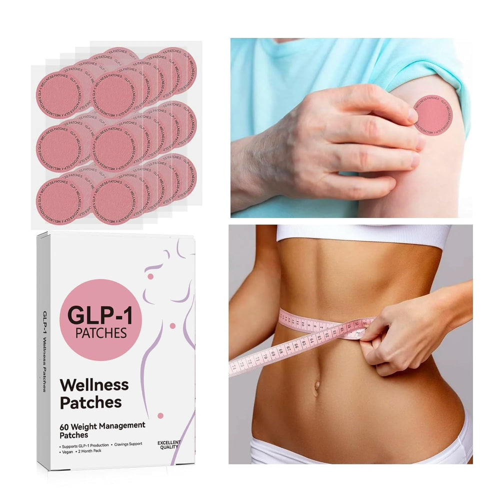 GLP-1 patches product packaging with instruction card