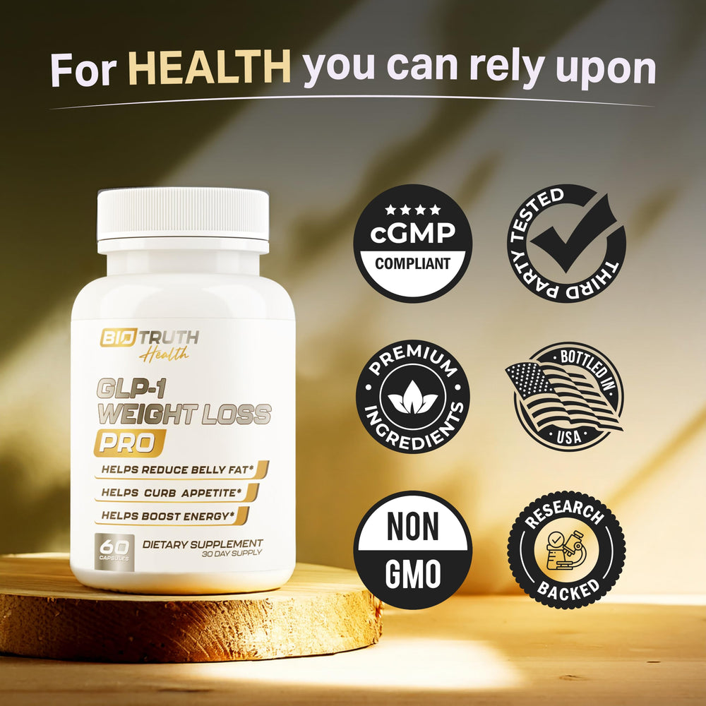 GLP-1 Weight Loss Pro bottle front view with 60 capsules