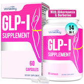 Front view of GLP ONE 60-capsule vegan bottle
