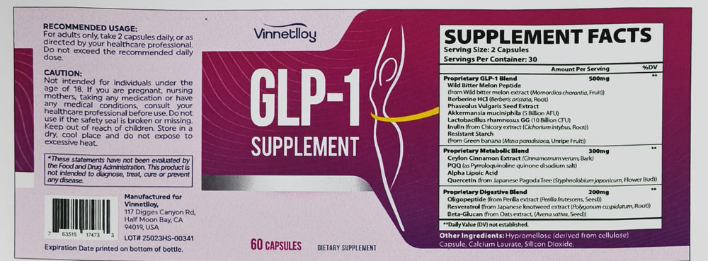 Nutrition facts panel close-up for GLP ONE