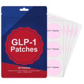 GLP-1 Patches box and 30-piece set on white background