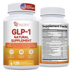 Hero image showing GLP-1 supplement for women and men, 120 capsules