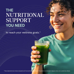 Lifestyle image showing healthy woman taking GLP-1 supplement