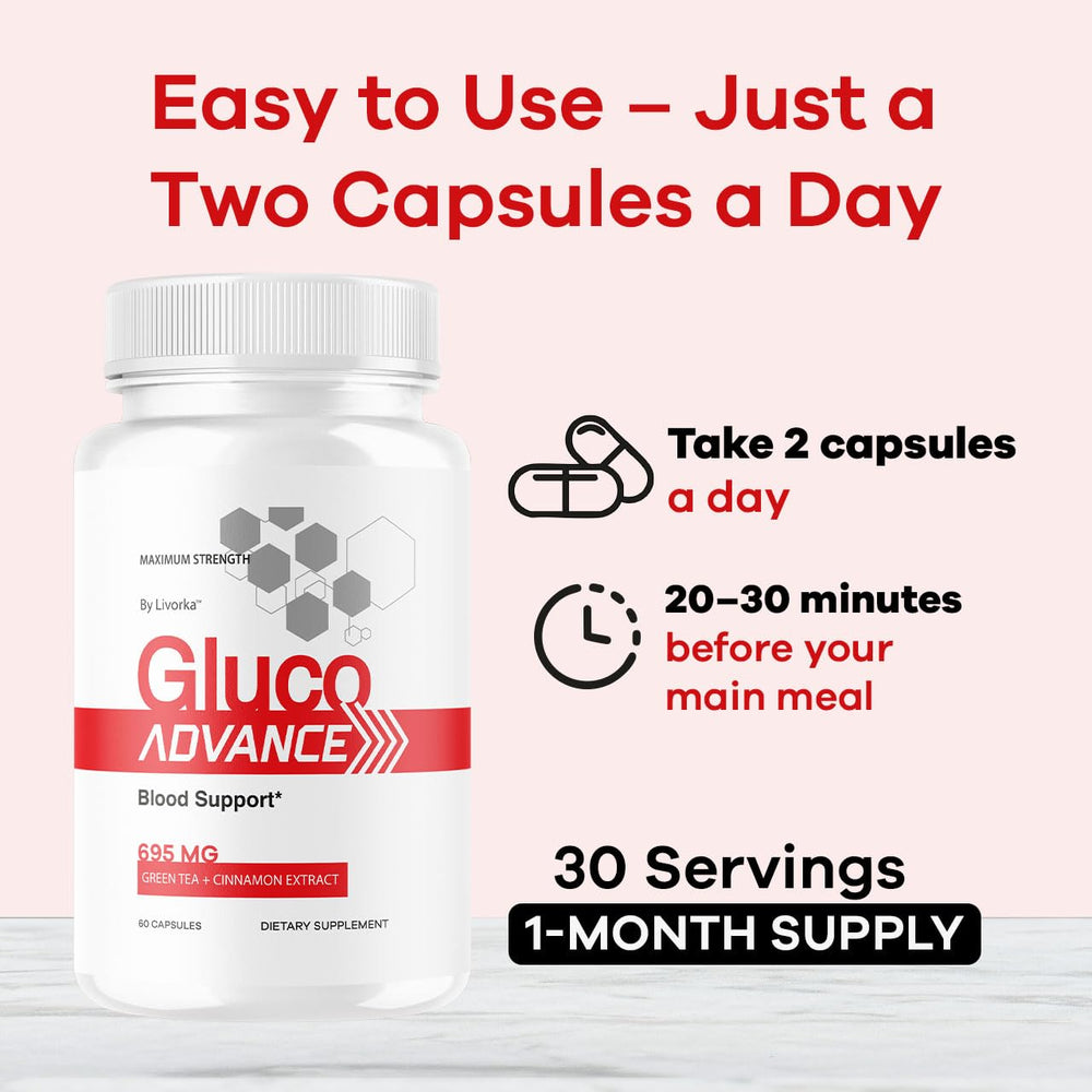 Side view of Gluco Advance bottle