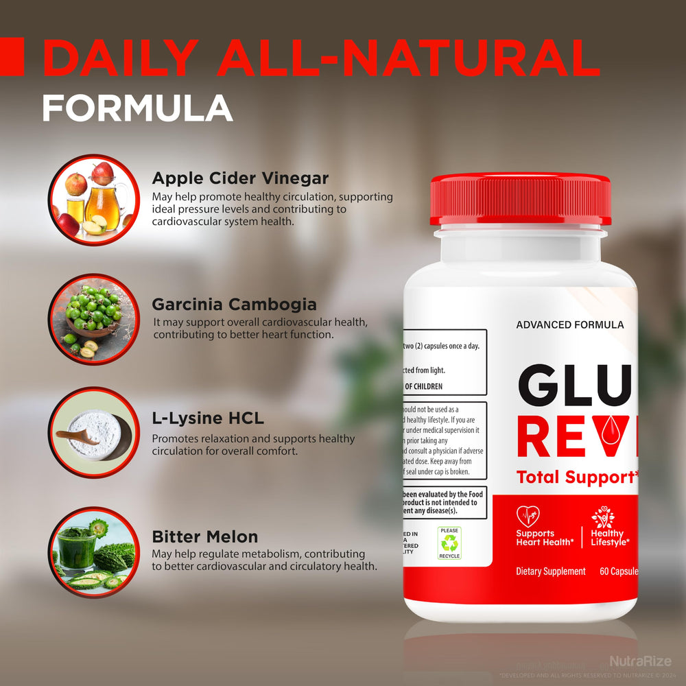 Gluco Revive label with nutrition information