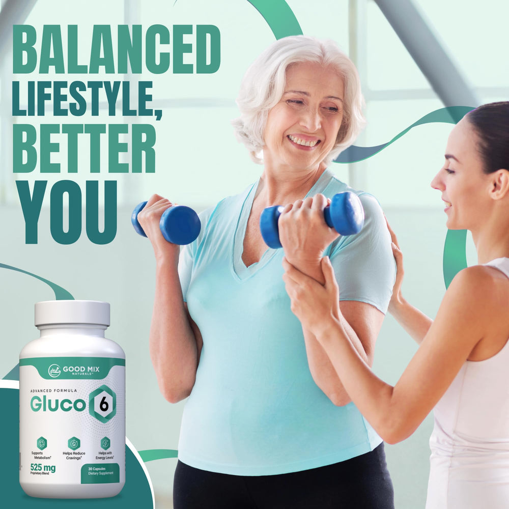 Gluco6 packaging and bottle