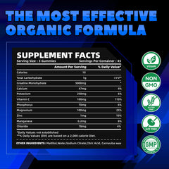 135-count vegan creatine monohydrate gummies bottle