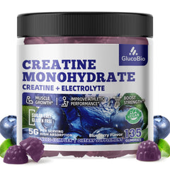 GlucoBio Creatine Monohydrate Gummies bottle front view