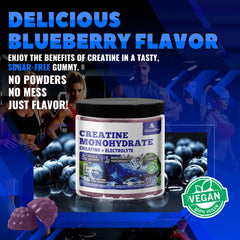 Serving suggestion showing 3 gummies per serving