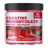 GlucoBio Creatine Monohydrate Gummies bottle with Raspberry Electrolyte flavor