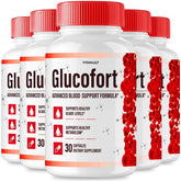 Glucofort Max Advanced Blood Support Capsules bottle and pills