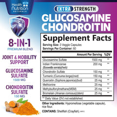 Label showing Glucosamine Chondroitin 2100mg 3X Strength