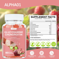 Close-up of peach-flavored gummies shaped for joint support