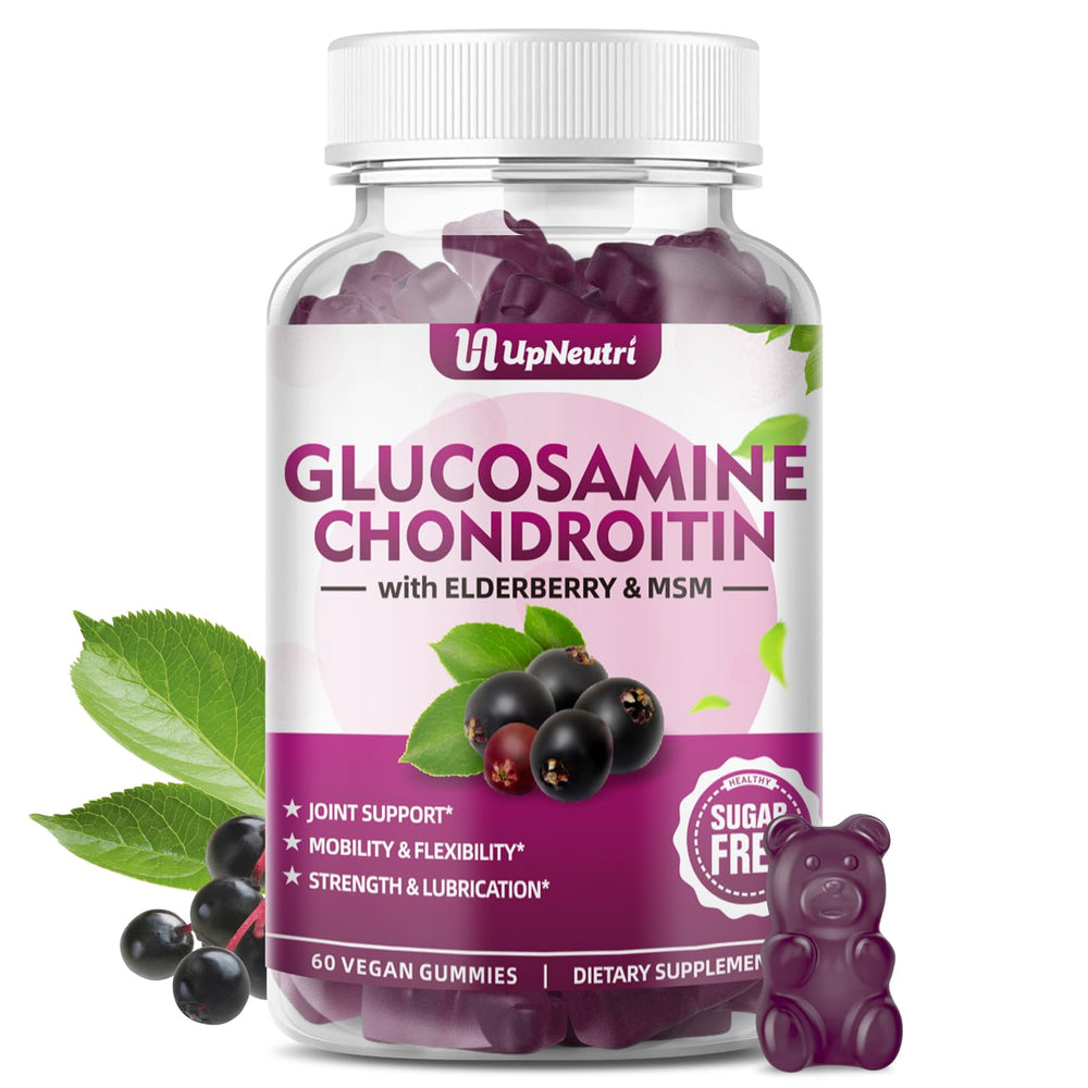 Front view of Glucosamine Chondroitin Gummies Sugar Free bottle