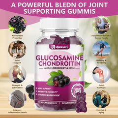 Label highlighting 1500mg glucosamine and 200mg chondroitin