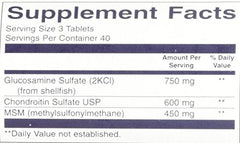 Packaging box for Glucosamine, Chondroitin & MSM 120 Tabs