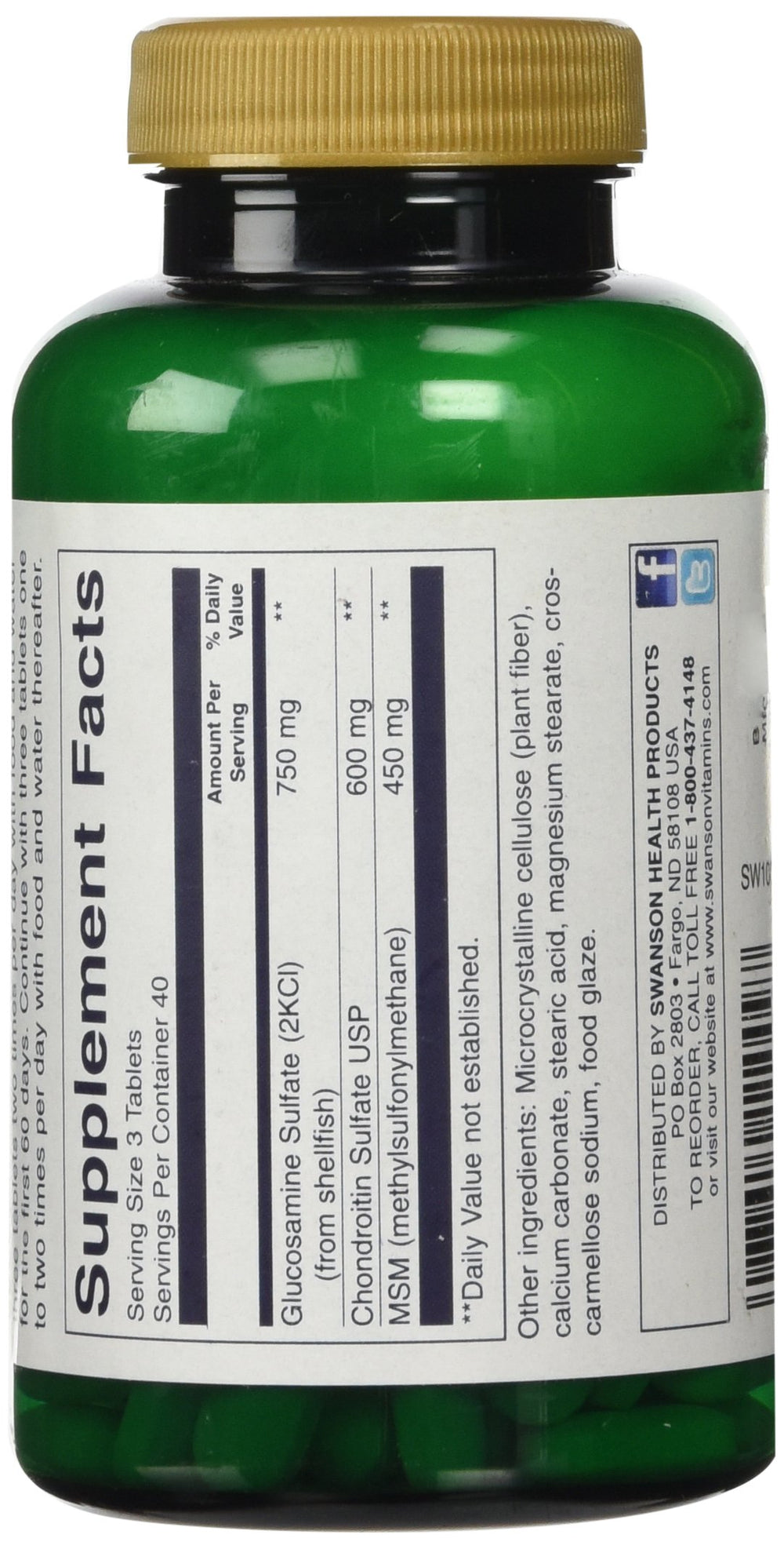 Close-up of product label showing ingredients