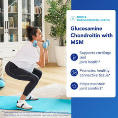 Close-up of 300 mg glucosamine HCl and 300 mg chondroitin sulfate capsules