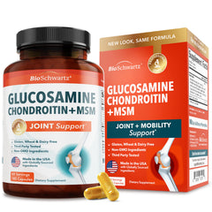 Bottle of Glucosamine Chondroitin MSM Joint Support Supplement