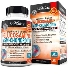 Bottle of Glucosamine Chondroitin MSM Joint Support 90 capsules