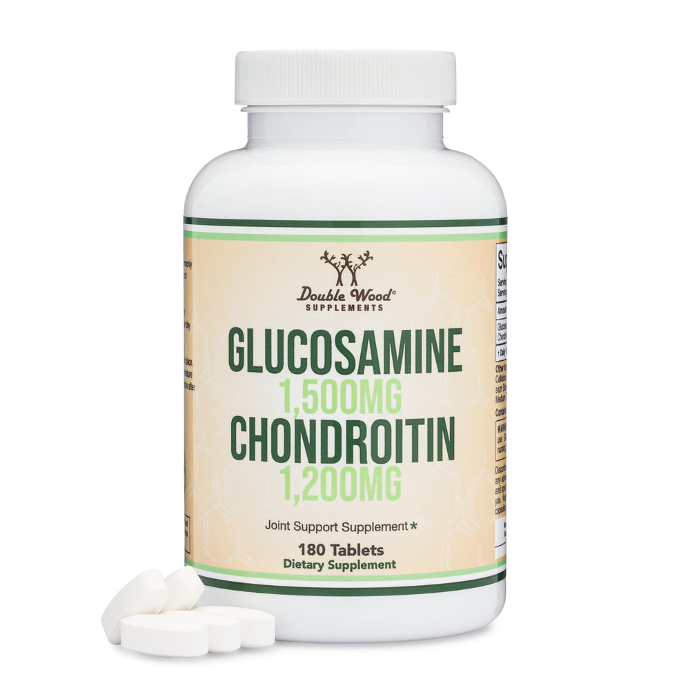 Front label of Double Wood Glucosamine Chondroitin Triple Strength bottle