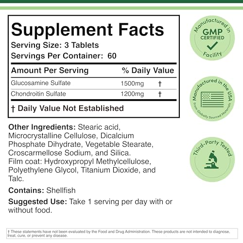 180-tablet bottle of Glucosamine Chondroitin Triple Strength