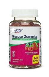 Glucose Gummies bottle front in berry flavor for on-the-go sugar support