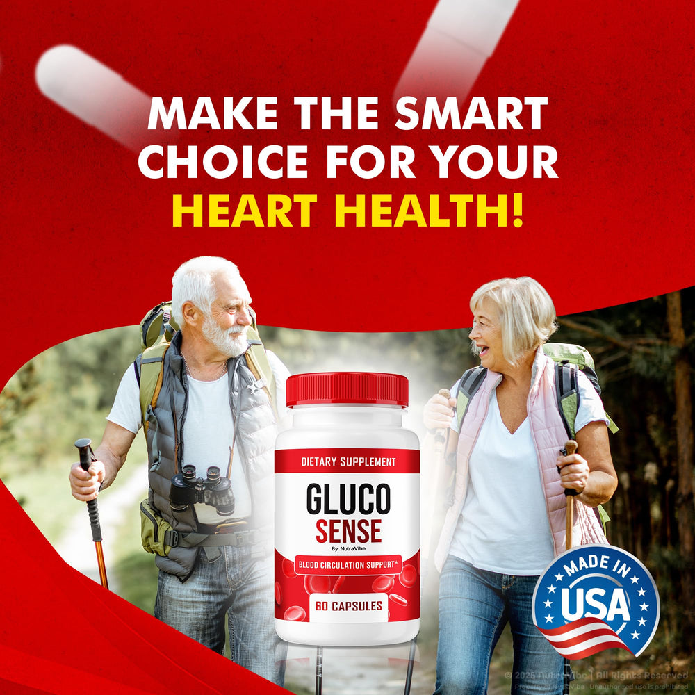 GlucoSense bottle with 60 capsules and daily dosage