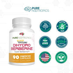 GlucoVantage berberine supplement bottle with 90 capsules