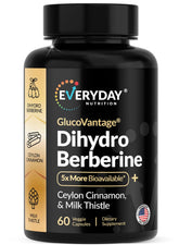 GlucoVantage Dihydroberberine bottle showcasing packaging