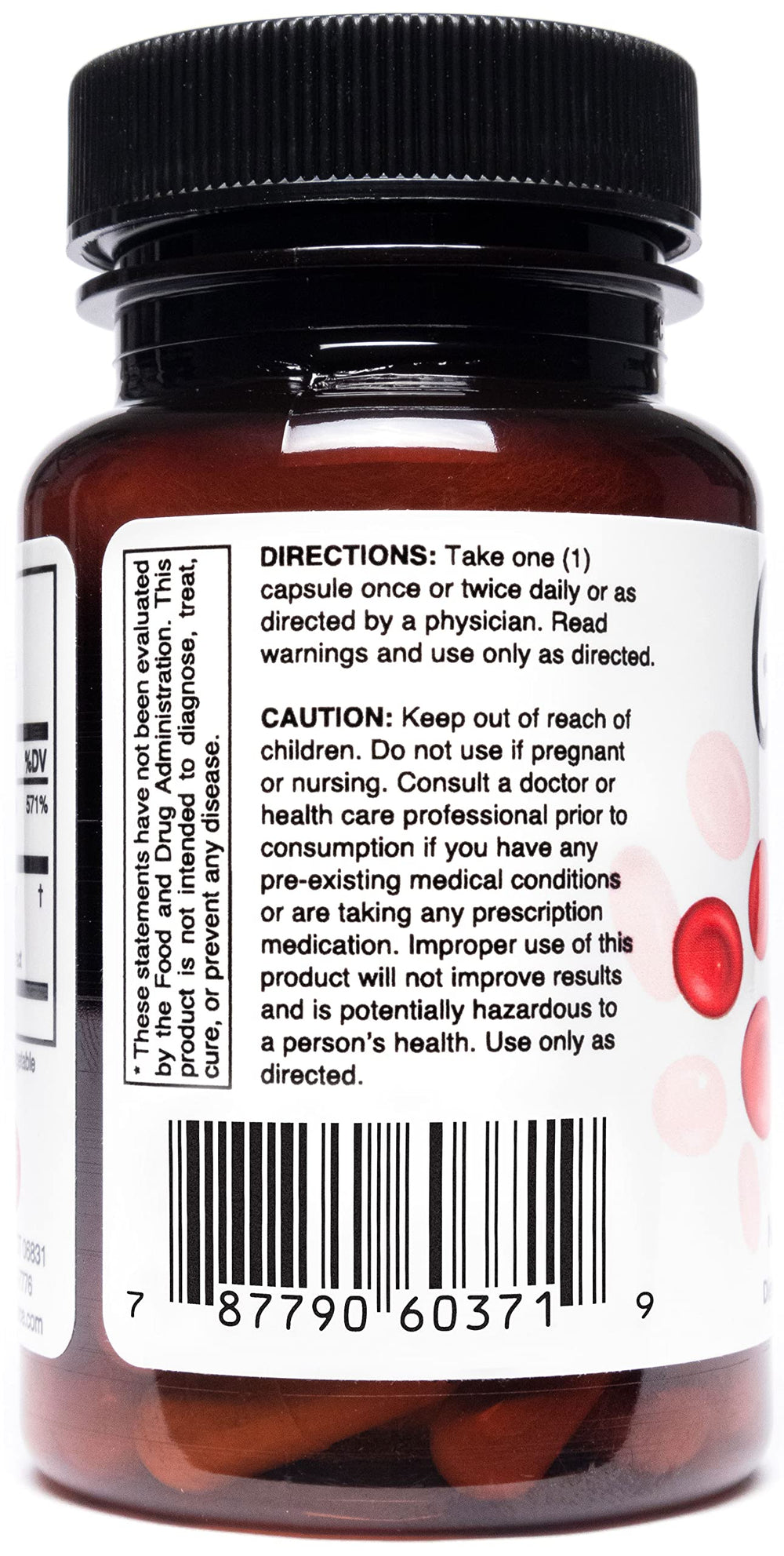 Glucoven bottle - back label close-up