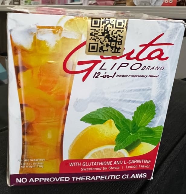 GlutaLipo 12-IN-1 Lemon Flavor single-use sachets