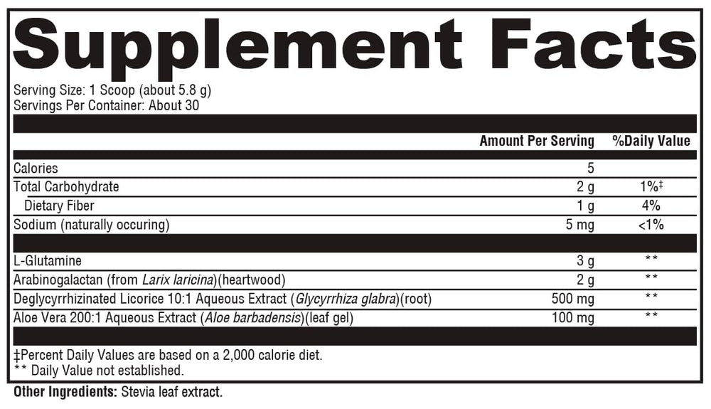 XYMOGEN GlutAloeMine Powder label and ingredients