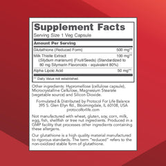 Glutathione 500mg capsules close-up