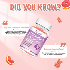 Close-up of ingredients including glutathione and collagen