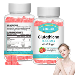 Two bottles of Glutathione Collagen Gummies Strawberry flavor