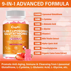 Ingredients panel showing L-Cysteine and Milk Thistle with Vitamin C