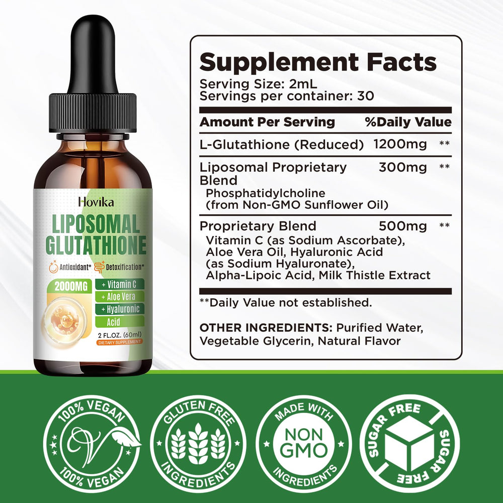 Glutathione liquid drops with Vitamin C for immune support