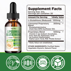 Glutathione liquid drops with Vitamin C for immune support