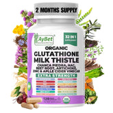 AyBet Glutathione NAC Milk Thistle supplement bottle with label