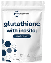 Hero image of glutathione supplement bottle and powder