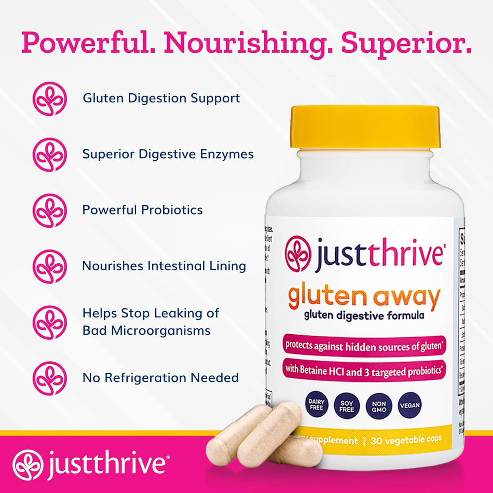 Gluten Away product packaging and ingredients highlight