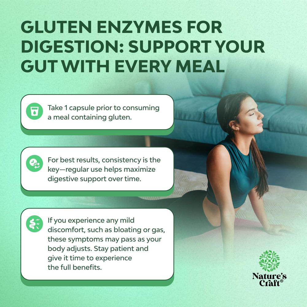 Digestive enzymes blend supporting gluten, dairy, proteins, fats and carbs