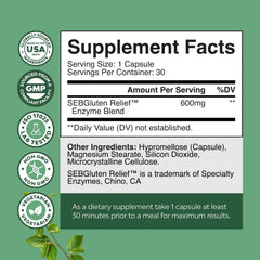 Close-up of fast-acting gluten digestion enzymes