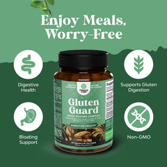 Gluten digestive enzymes 60 count bottle on white background