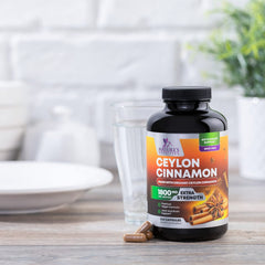 Gluten-free symbol with cinnamon capsules