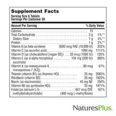 Gluten-free hypoallergenic vegetarian multivitamin label