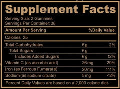 Gluten-free iron gummies bottle